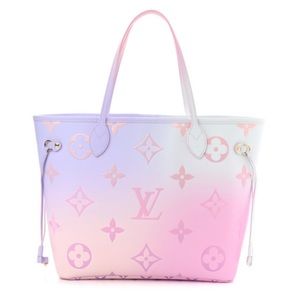 Sunrise Pastel Neverful Neverfull tote in giant monogram pastel pink purple.